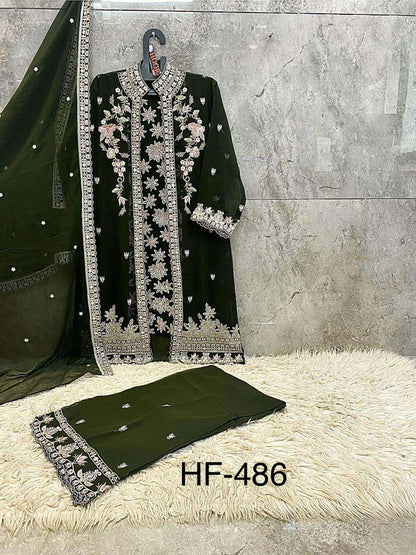 Hf 486 Hoor Tex Georgette Pakistani Readymade Suits Wholesale