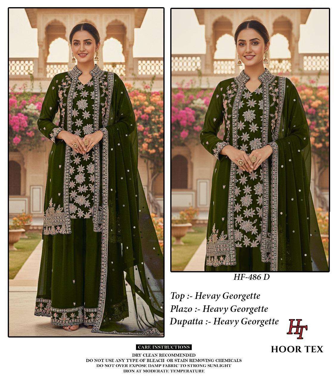 Hf 486 Hoor Tex Georgette Pakistani Readymade Suits Wholesale