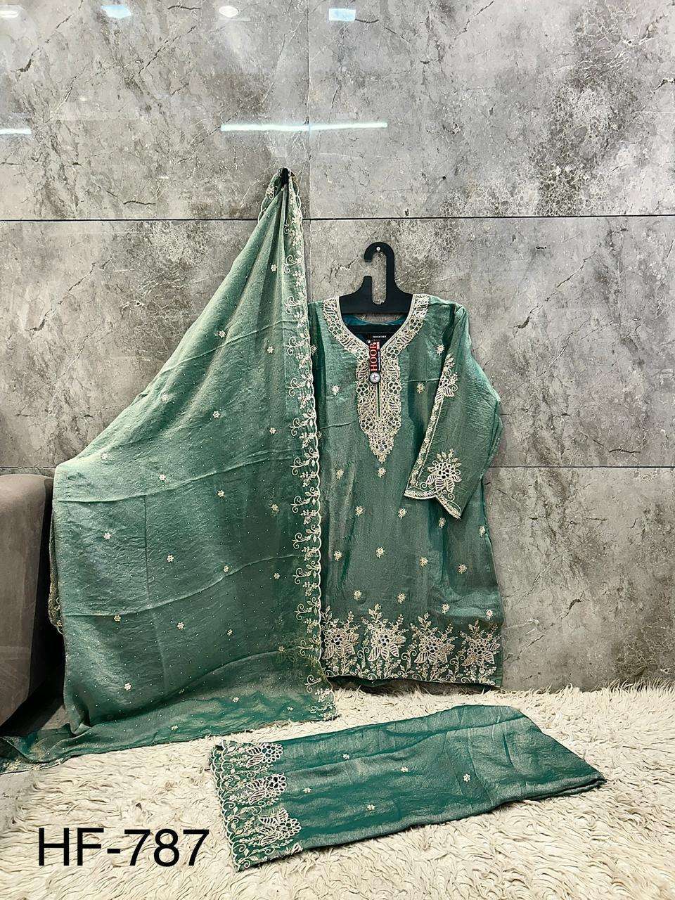 Hf 787 Hoor Tex Silk Pakistani Readymade Suits Exporter India