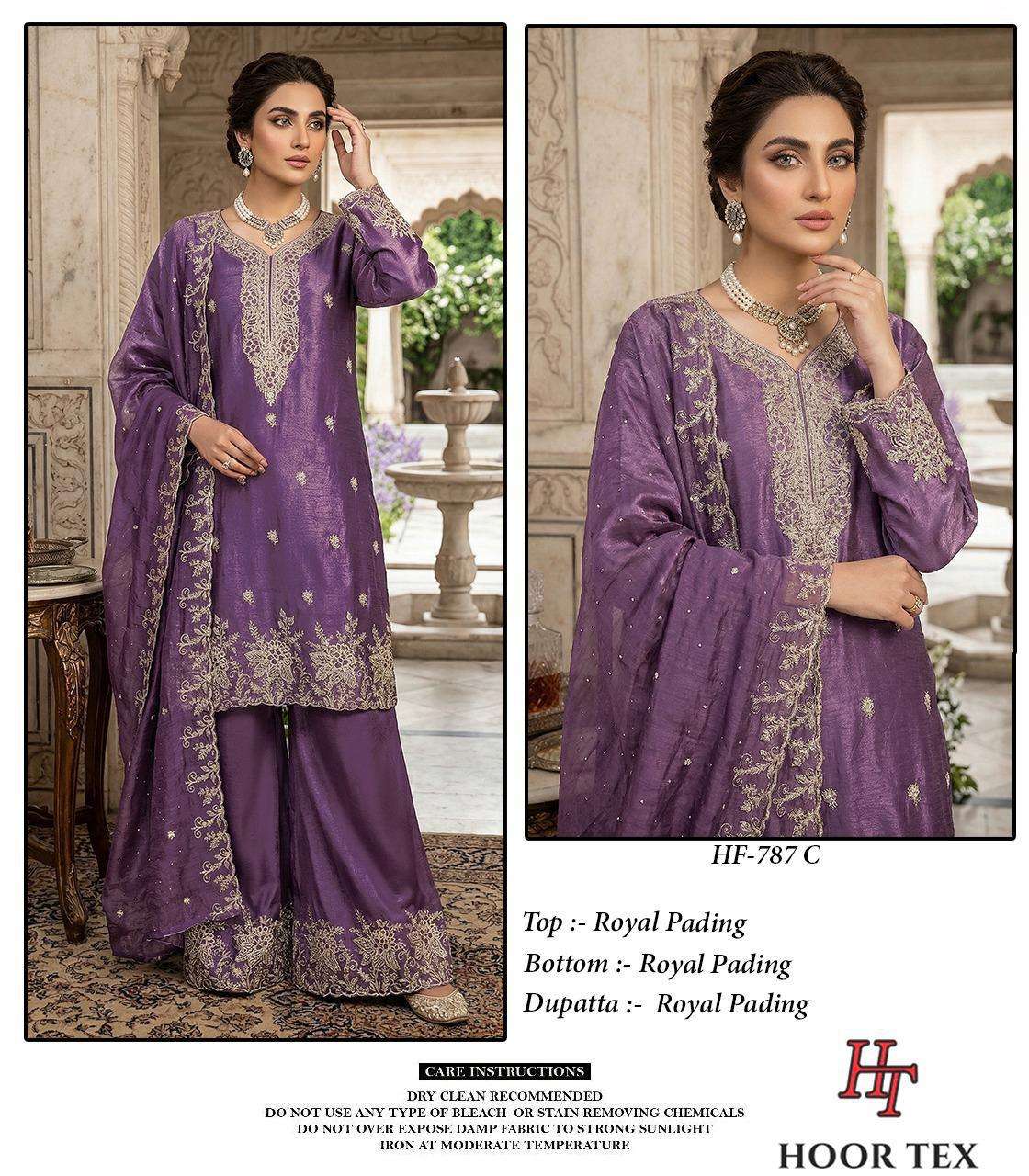 Hf 787 Hoor Tex Silk Pakistani Readymade Suits Exporter India