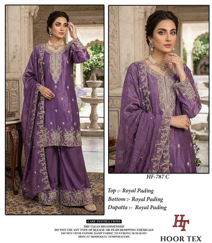 Hf 787 Hoor Tex Silk Pakistani Readymade Suits Exporter India