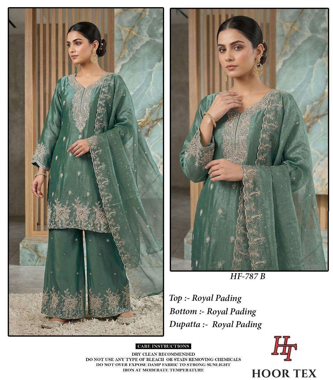 Hf 787 Hoor Tex Silk Pakistani Readymade Suits Exporter India