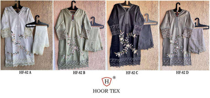Hf 82 Hoor Tex Organza Pakistani Readymade Suits Supplier