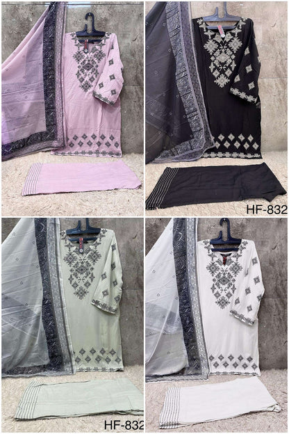 Hf 832 Hoor Tex Reyon Pakistani Readymade Suits Manufacturer Gujarat