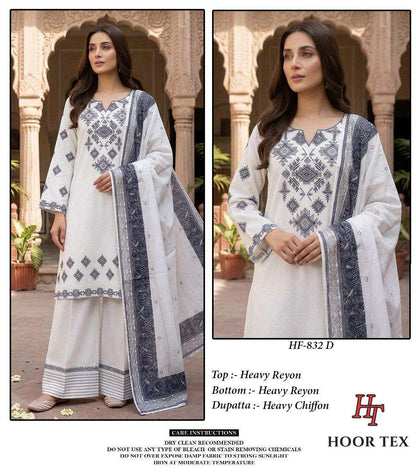 Hf 832 Hoor Tex Reyon Pakistani Readymade Suits Manufacturer Gujarat