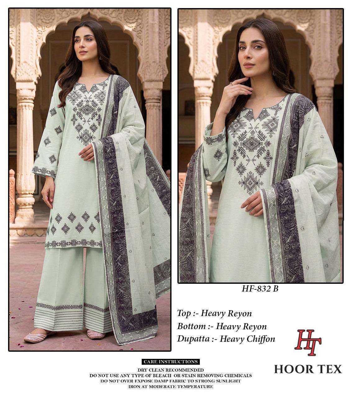 Hf 832 Hoor Tex Reyon Pakistani Readymade Suits Manufacturer Gujarat