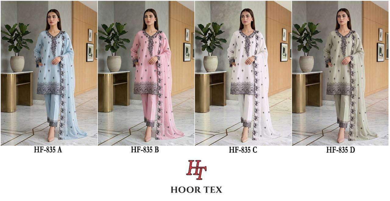 Hf 835 Hoor Tex Georgette Pakistani Readymade Suits Supplier India