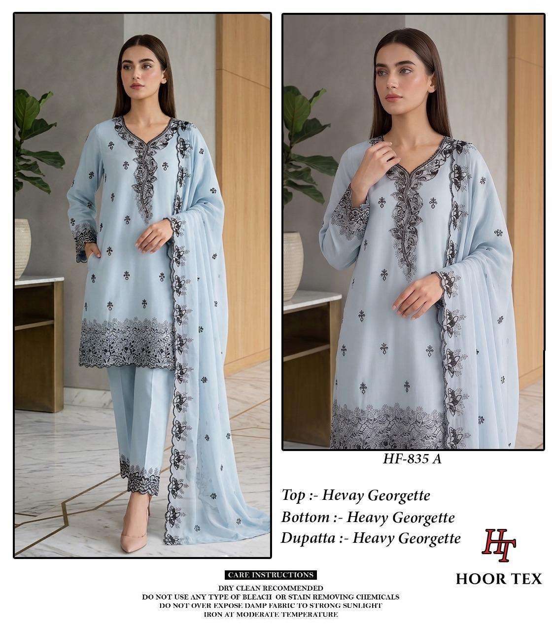 Hf 835 Hoor Tex Georgette Pakistani Readymade Suits Supplier India