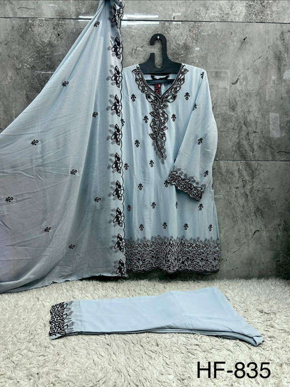 Hf 835 Hoor Tex Georgette Pakistani Readymade Suits Supplier India
