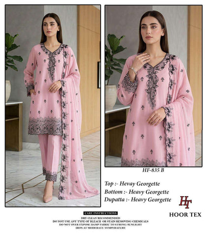 Hf 835 Hoor Tex Georgette Pakistani Readymade Suits Supplier India