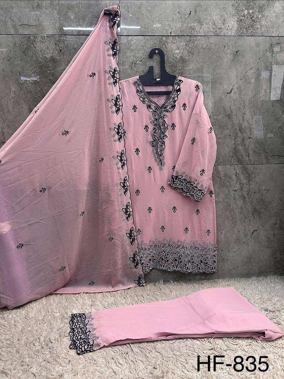 Hf 835 Hoor Tex Georgette Pakistani Readymade Suits Supplier India