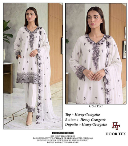 Hf 835 Hoor Tex Georgette Pakistani Readymade Suits Supplier India
