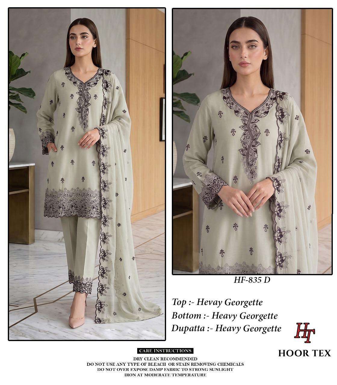 Hf 835 Hoor Tex Georgette Pakistani Readymade Suits Supplier India