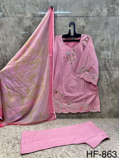 Hf 863 Hoor Tex Cotton Pakistani Readymade Suits Wholesale Rate