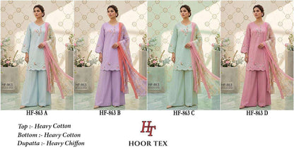 Hf 863 Hoor Tex Cotton Pakistani Readymade Suits Wholesale Rate