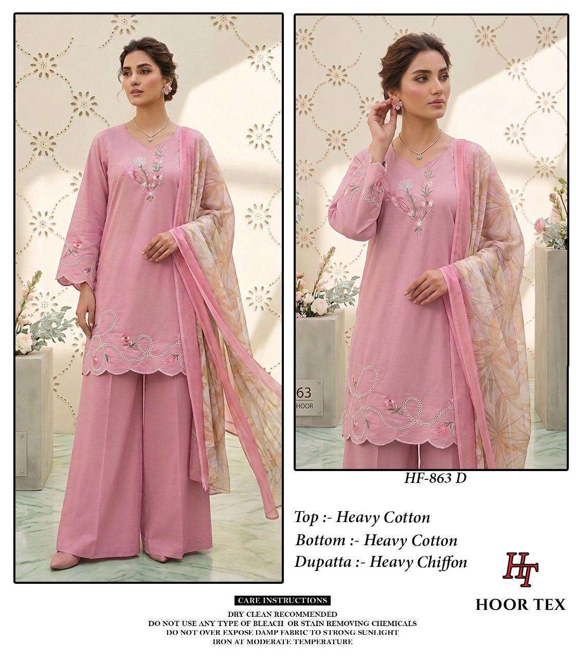 Hf 863 Hoor Tex Cotton Pakistani Readymade Suits Wholesale Rate