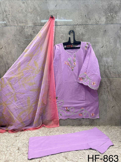 Hf 863 Hoor Tex Cotton Pakistani Readymade Suits Wholesale Rate