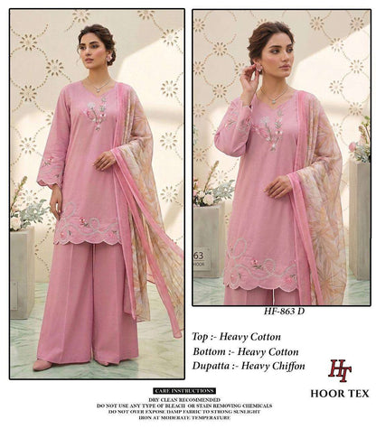 Hf 863 Hoor Tex Cotton Pakistani Readymade Suits Wholesale Rate