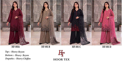 Hf 881 Hoor Tex Reyon Pakistani Readymade Suits Manufacturer India