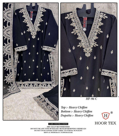 Hf 96 Cdef Hoor Tex Chiffon Pakistani Readymade Suits Wholesaler Gujarat