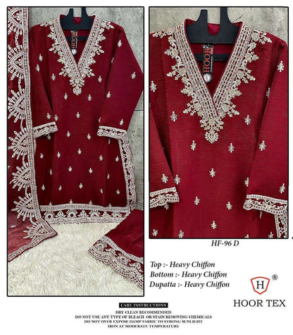 Hf 96 Cdef Hoor Tex Chiffon Pakistani Readymade Suits Wholesaler Gujarat