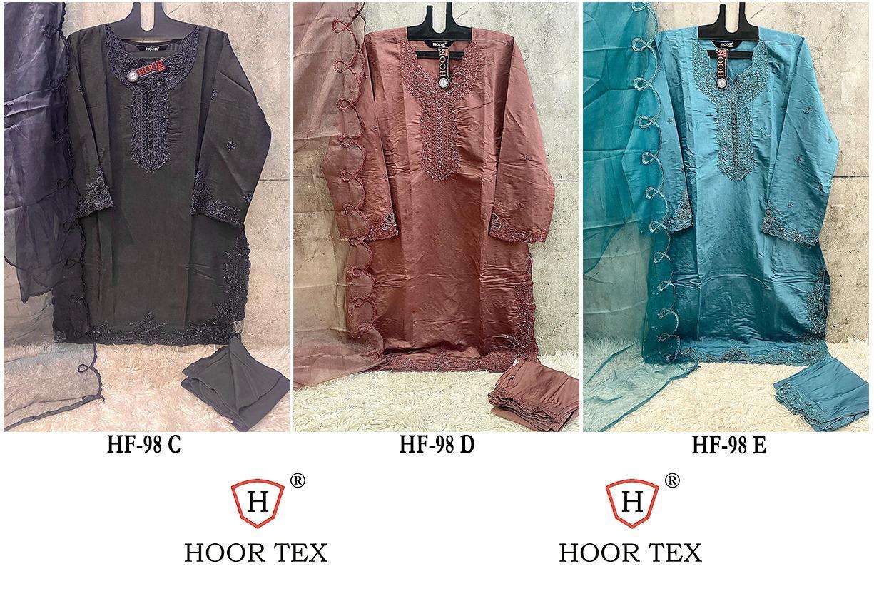 Hf 98 Hoor Tex Viscose Silk Pakistani Readymade Suits Exporter
