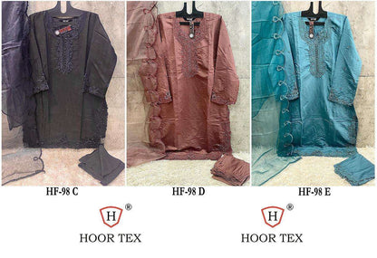 Hf 98 Hoor Tex Viscose Silk Pakistani Readymade Suits Exporter