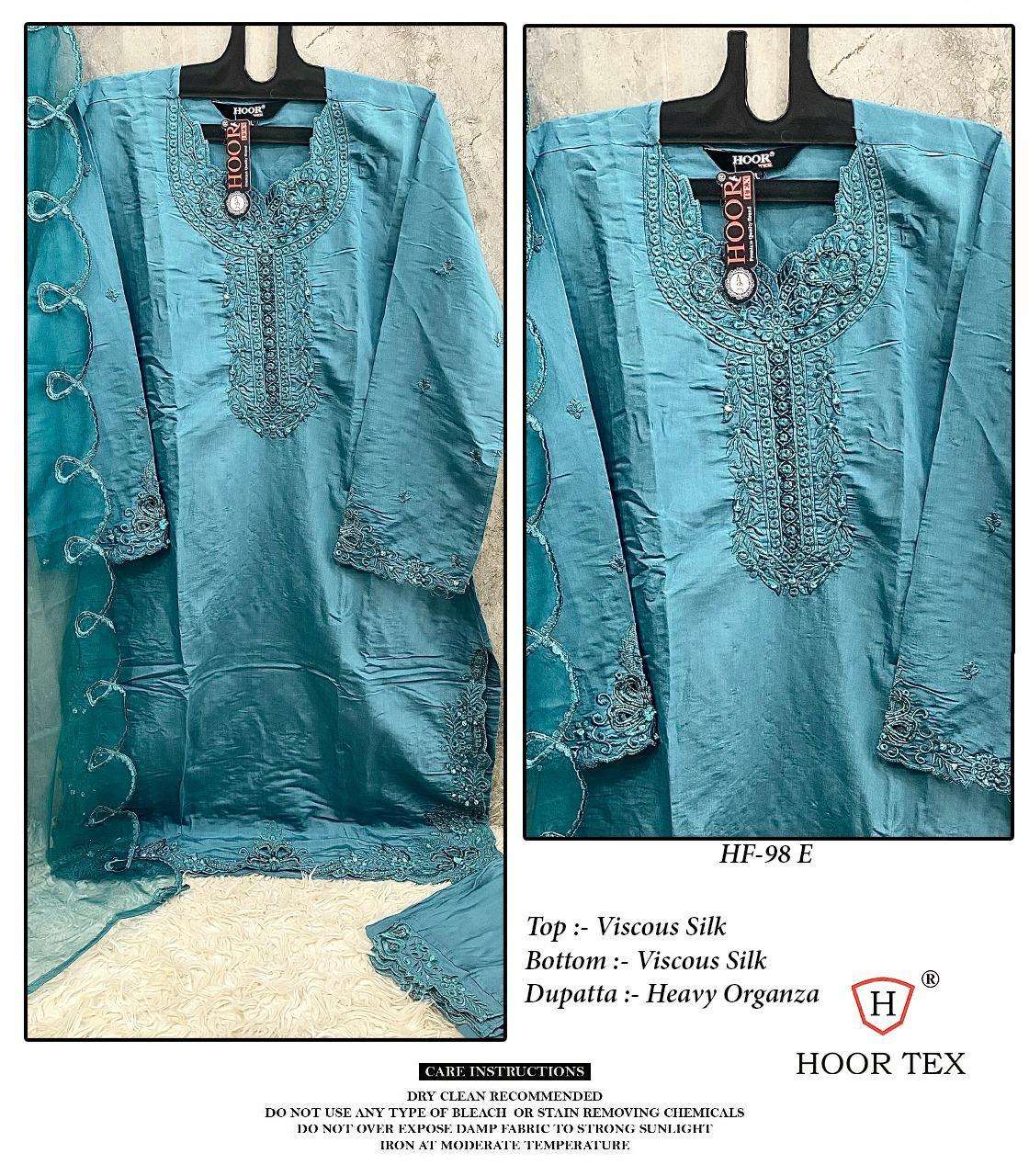 Hf 98 Hoor Tex Viscose Silk Pakistani Readymade Suits Exporter