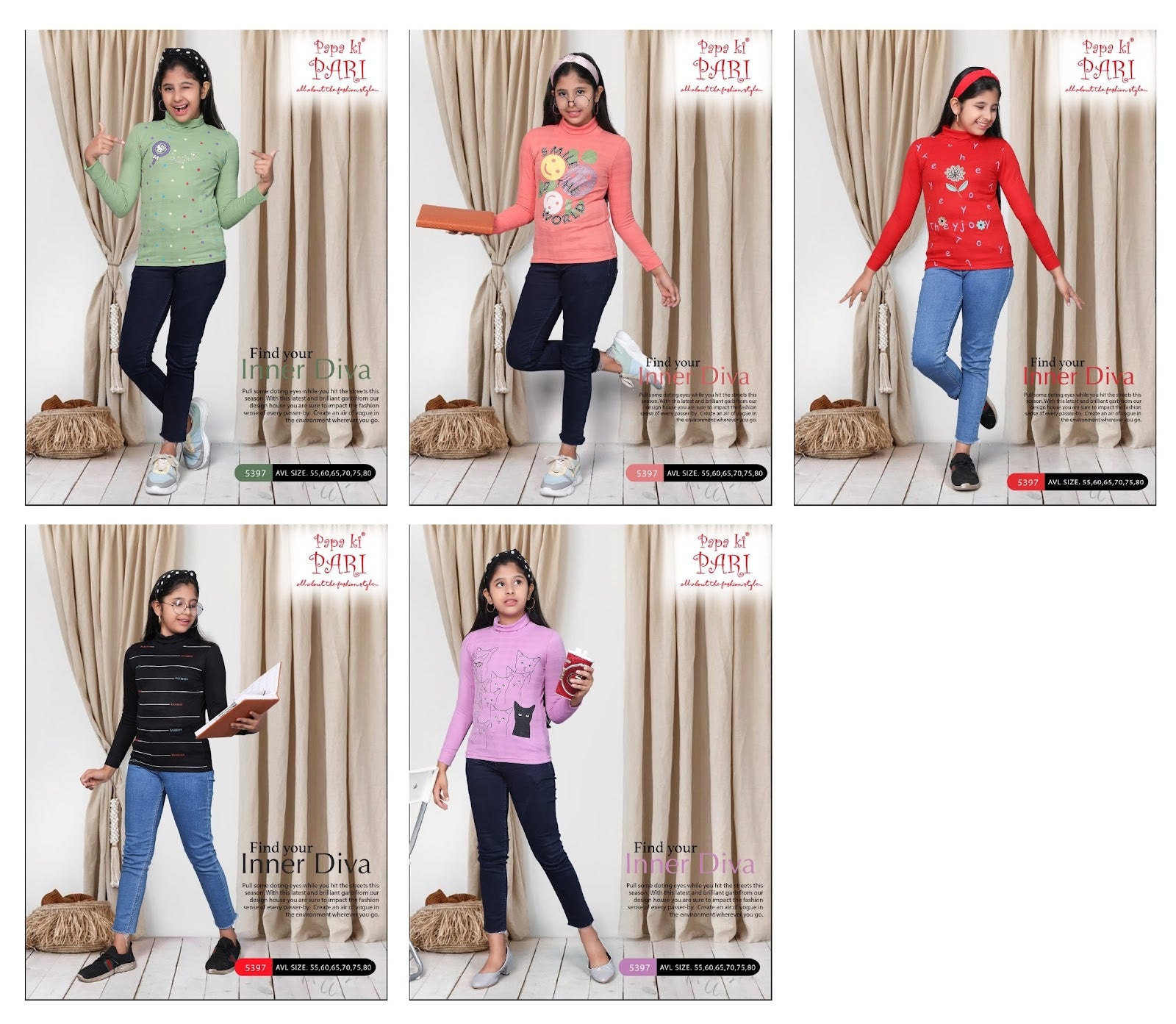 Hi Neck Design 5397 Papa Ki Pari Imported Girls Tshirt Exporter Ahmedabad