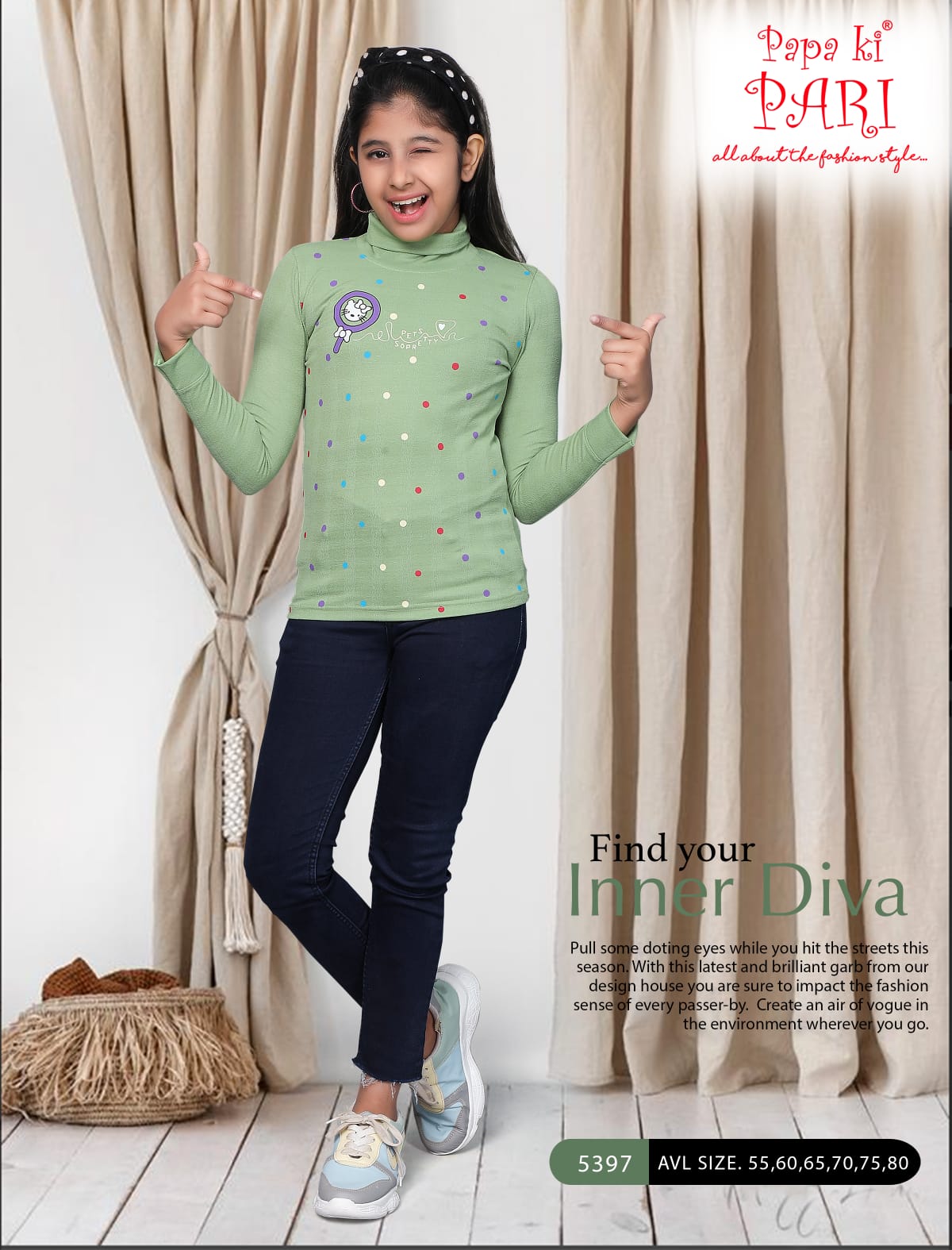 Hi Neck Design 5397 Papa Ki Pari Imported Girls Tshirt Exporter Ahmedabad