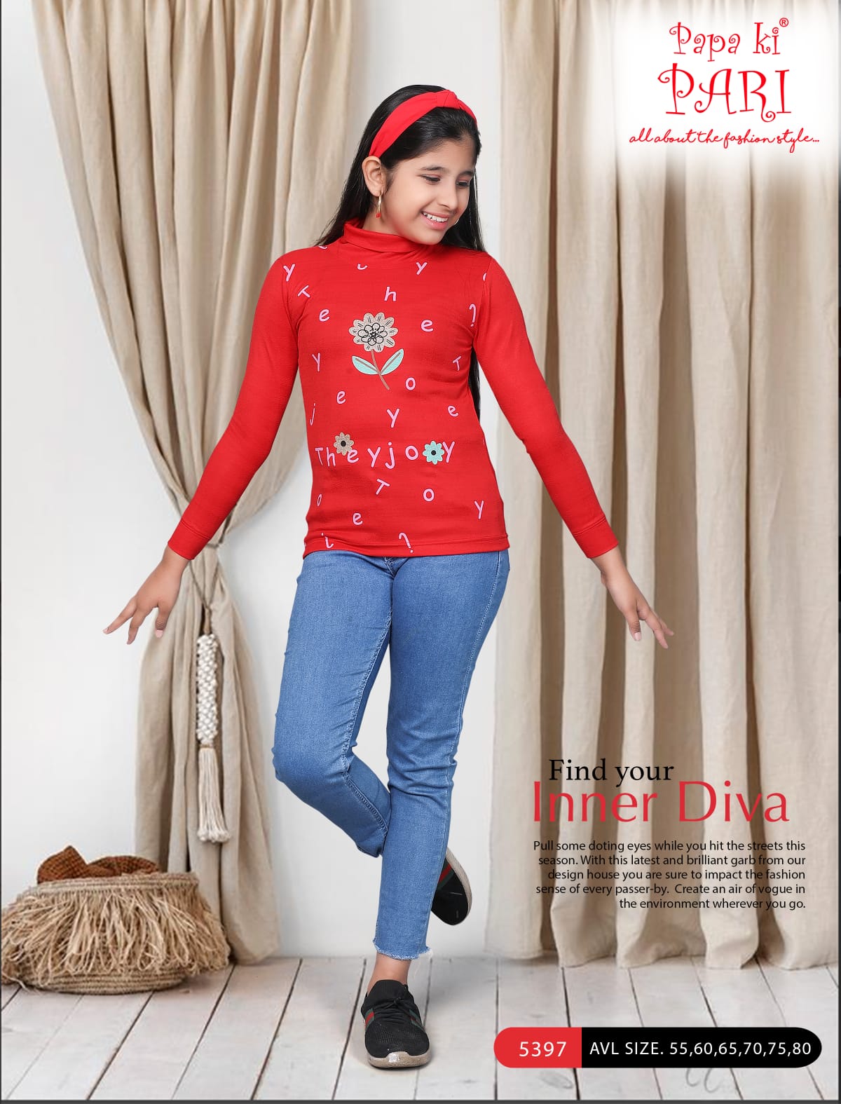 Hi Neck Design 5397 Papa Ki Pari Imported Girls Tshirt Exporter Ahmedabad