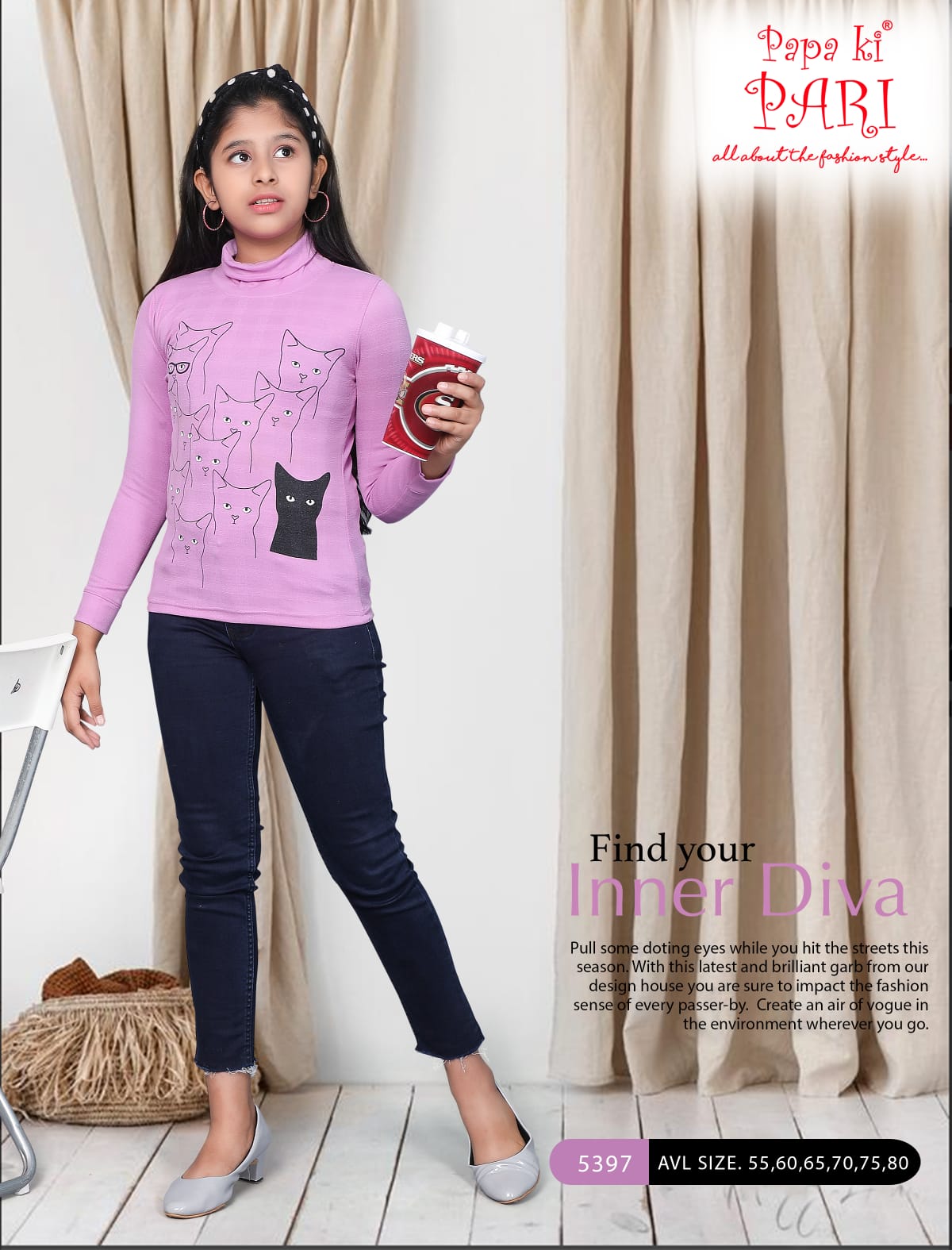 Hi Neck Design 5397 Papa Ki Pari Imported Girls Tshirt Exporter Ahmedabad