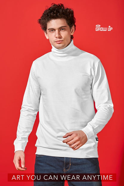 Hi Neck R 1008 Black-White Growup Cotton Looper Mens Tshirts Supplier Gujarat