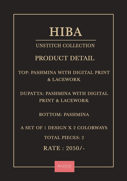 Hiba Naariti Pashmina Suits Manufacturer Ahmedabad