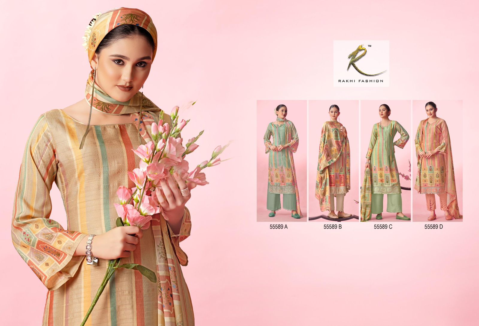 Hidden Garden Rakhi Fashion Tussar Silk Plazzo Style Suits Manufacturer Gujarat