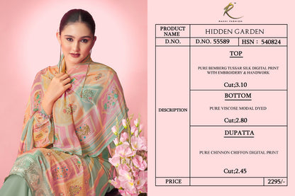Hidden Garden Rakhi Fashion Tussar Silk Plazzo Style Suits Manufacturer Gujarat
