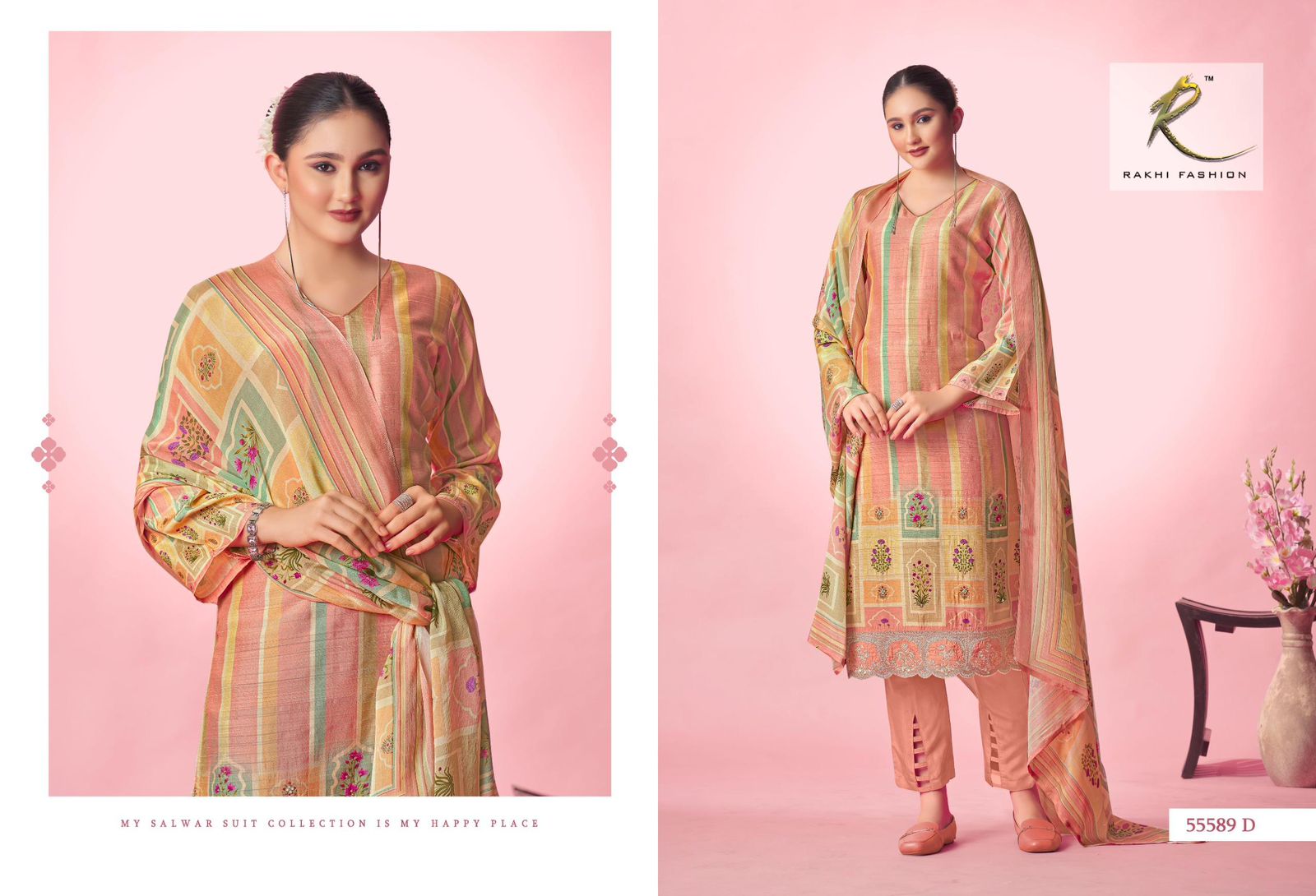 Hidden Garden Rakhi Fashion Tussar Silk Plazzo Style Suits Manufacturer Gujarat