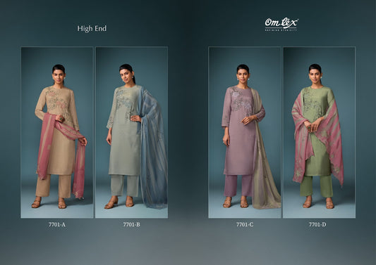 High End Omtex Silk Pant Style Suits Wholesaler Ahmedabad