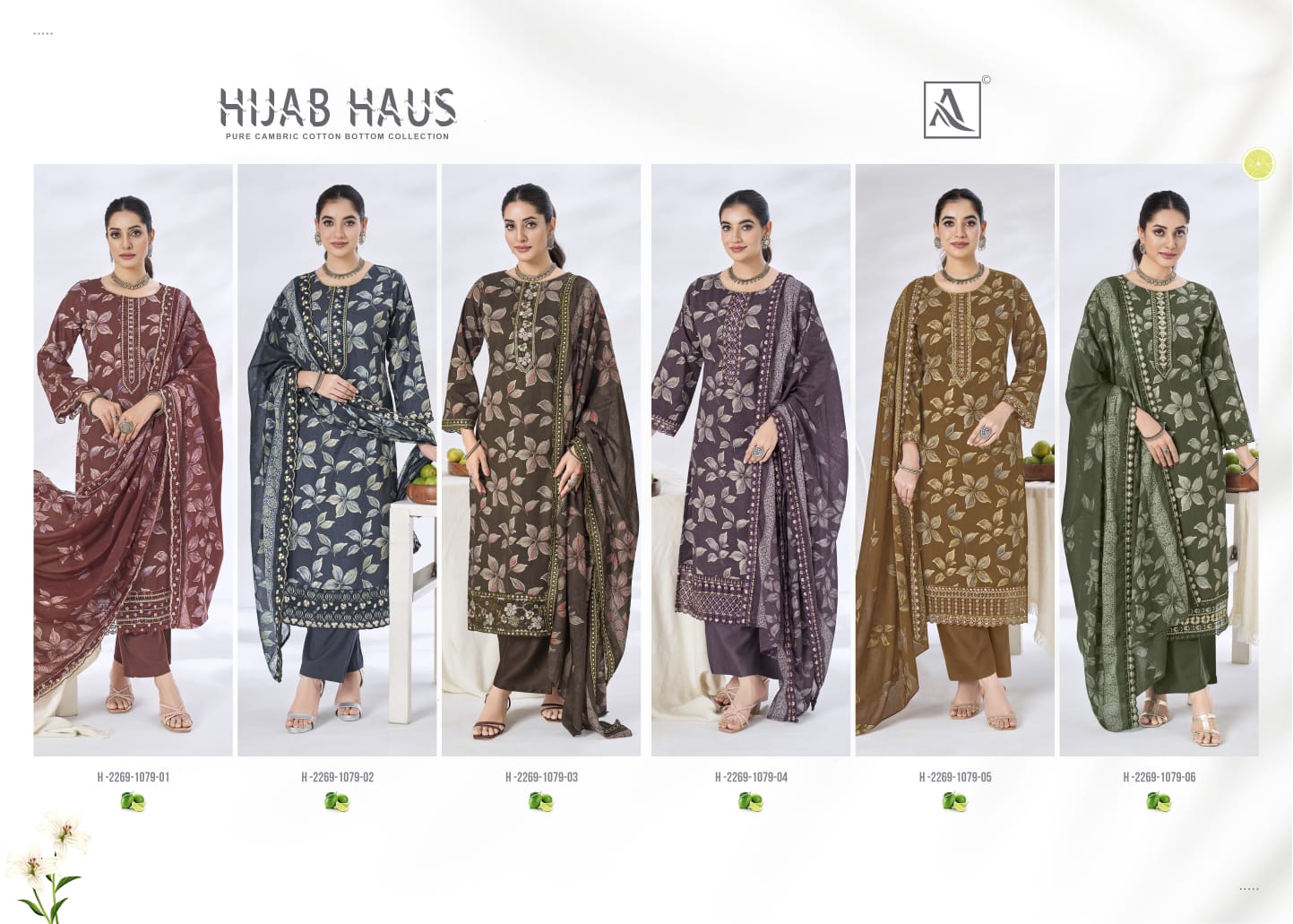 Hijab Haus Alok Cambric Cotton Karachi Salwar Suits Supplier India