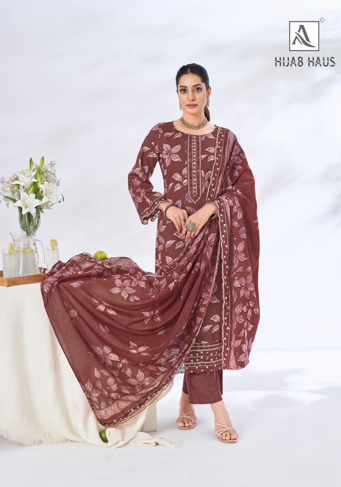 Hijab Haus Alok Cambric Cotton Karachi Salwar Suits Supplier India