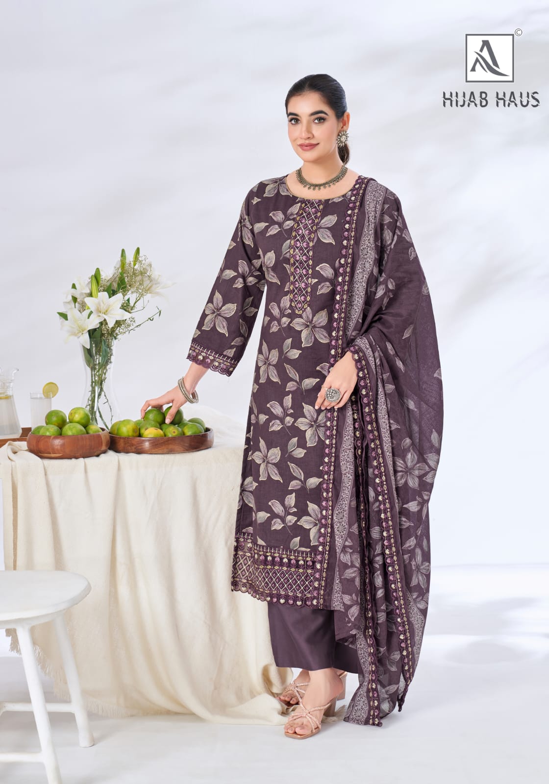 Hijab Haus Alok Cambric Cotton Karachi Salwar Suits Supplier India
