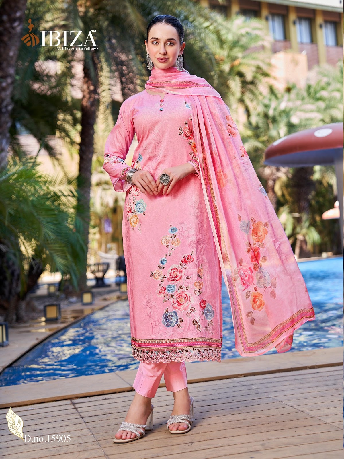 Hill Queen Ibiza Lawn Cotton Pant Style Suits Supplier India