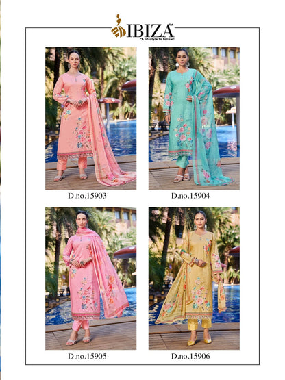 Hill Queen Ibiza Lawn Cotton Pant Style Suits Supplier India