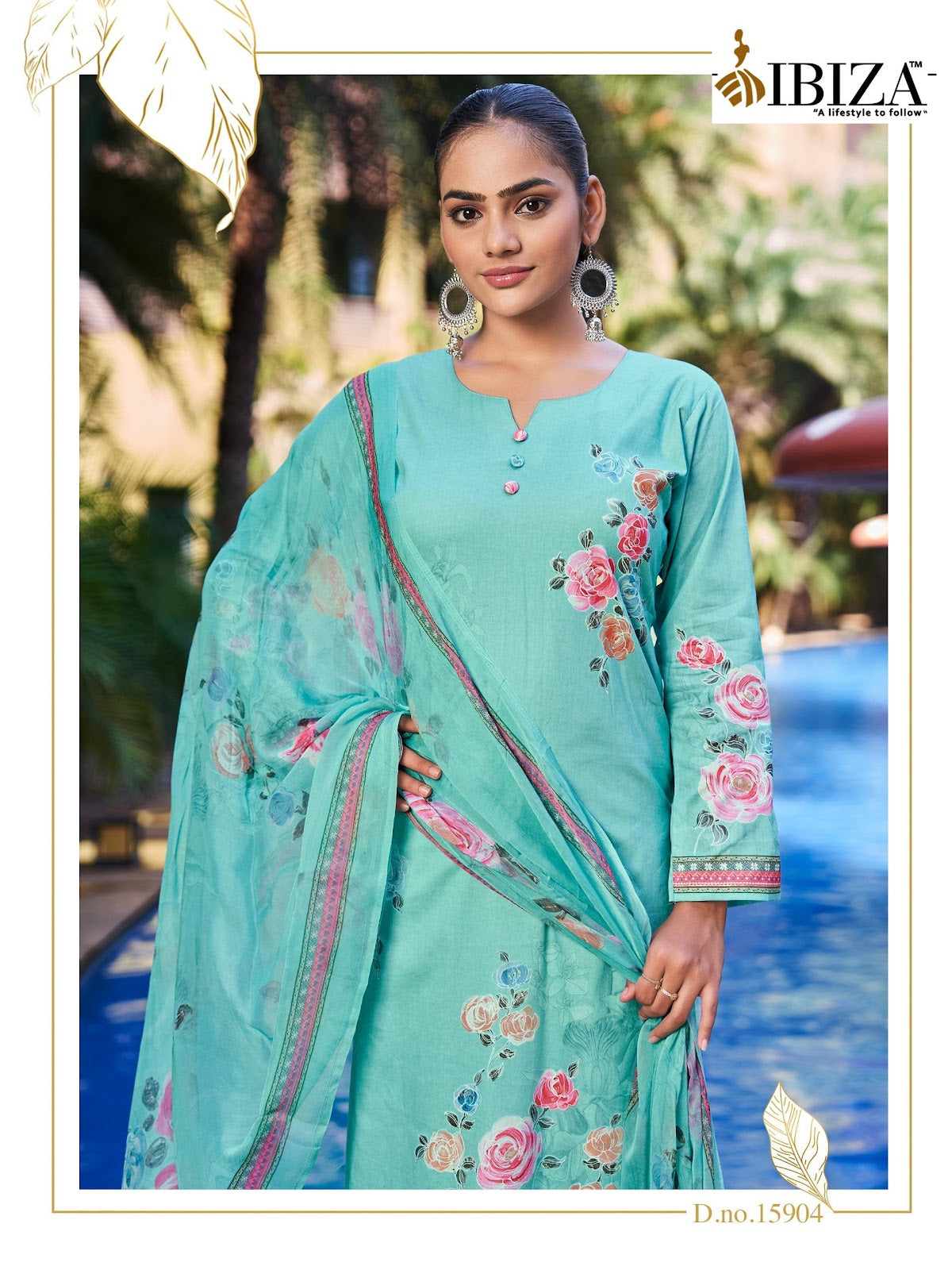 Hill Queen Ibiza Lawn Cotton Pant Style Suits Supplier India