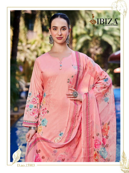 Hill Queen Ibiza Lawn Cotton Pant Style Suits Supplier India