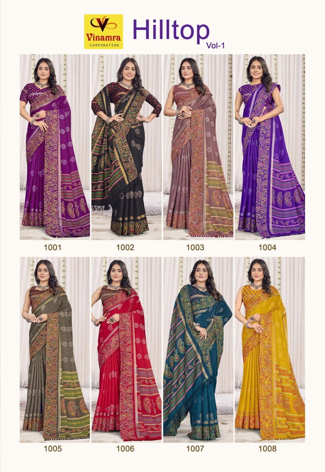 Hilltop Vol 1 Vinamra Cotton Silk Sarees Manufacturer