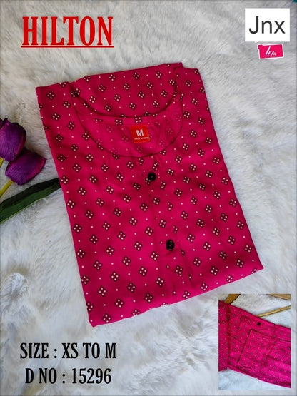 Hilton Liva Jnx Rayon Kurtis Manufacturer India