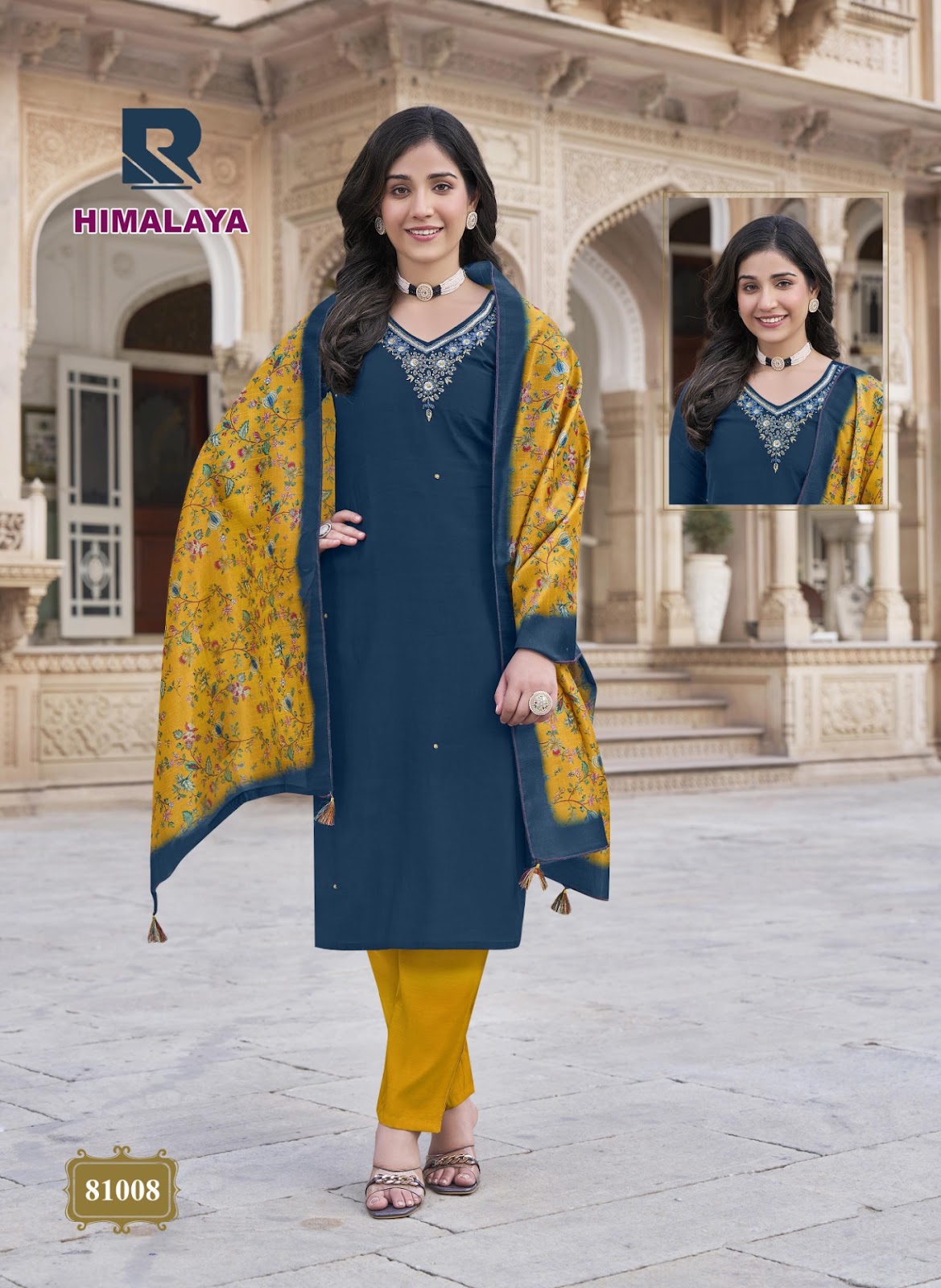 Himalaya Raashi Roman Silk Readymade Pant Style Suits Manufacturer Ahmedabad