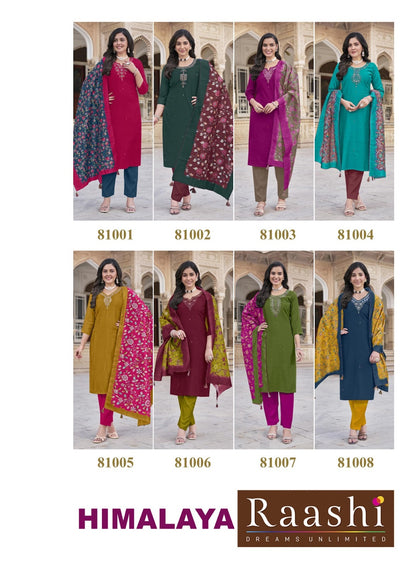 Himalaya Raashi Roman Silk Readymade Pant Style Suits Manufacturer Ahmedabad