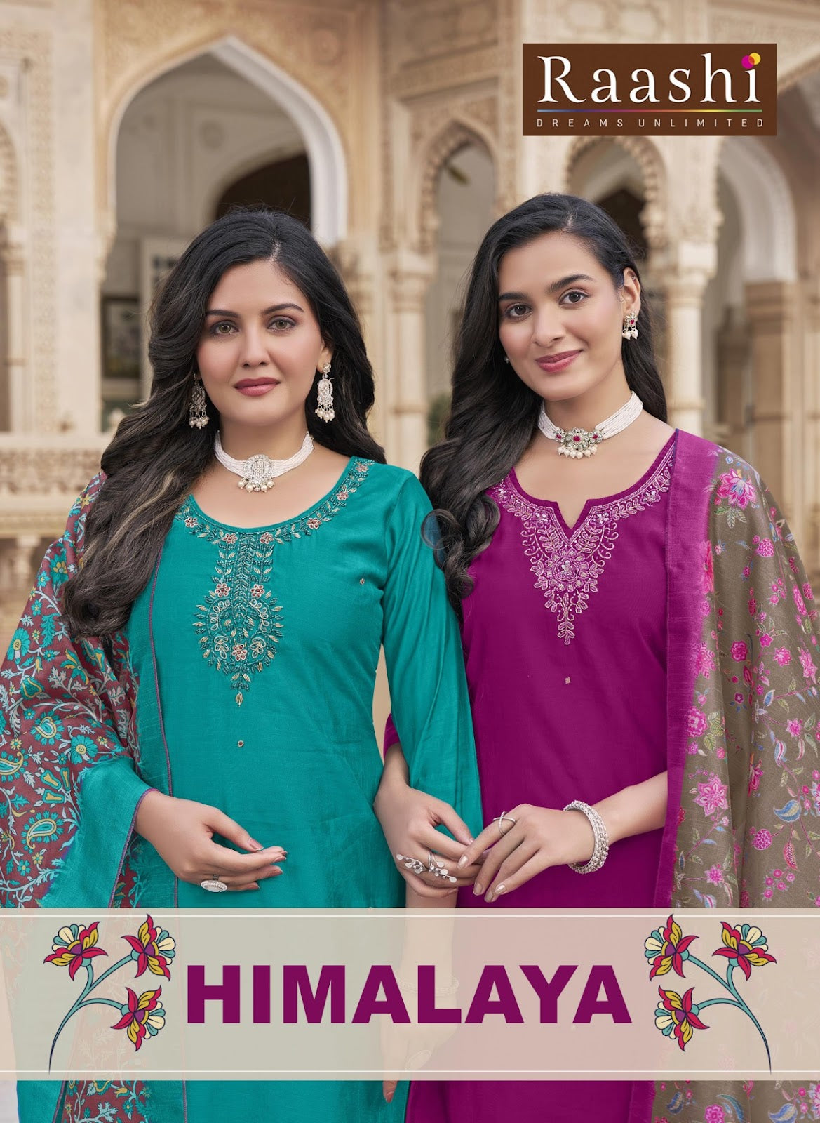Himalaya Raashi Roman Silk Readymade Pant Style Suits Manufacturer Ahmedabad